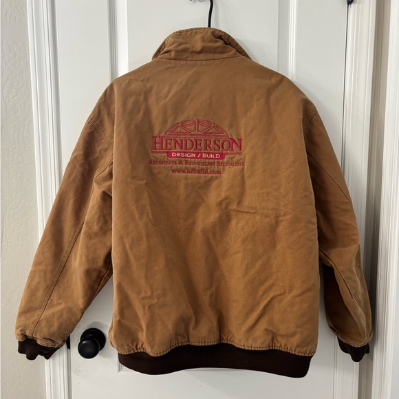 Men's Tan Bomber Jacket with Embroidered Logo - Picture 2 of 9